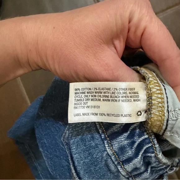 Cat & Jack Girl’s Elastic Waist High Rise Straight Dark Wash Blue Denim Jeans 4 - Picture 3 of 7